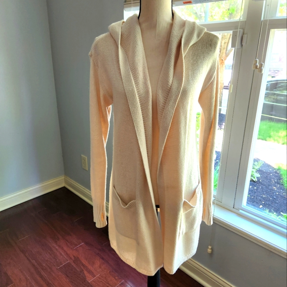 Style & Co Cream hooded Cardigan